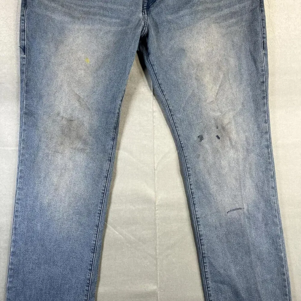 True Religion Ricky Relaxed Straight Jeans Mens 40 Blue Med Wash Flap Pocket